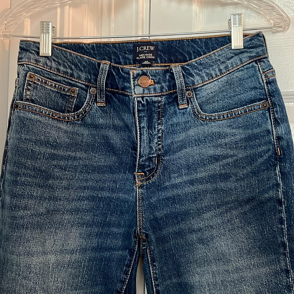 J.crew mid rise flare crop jeans